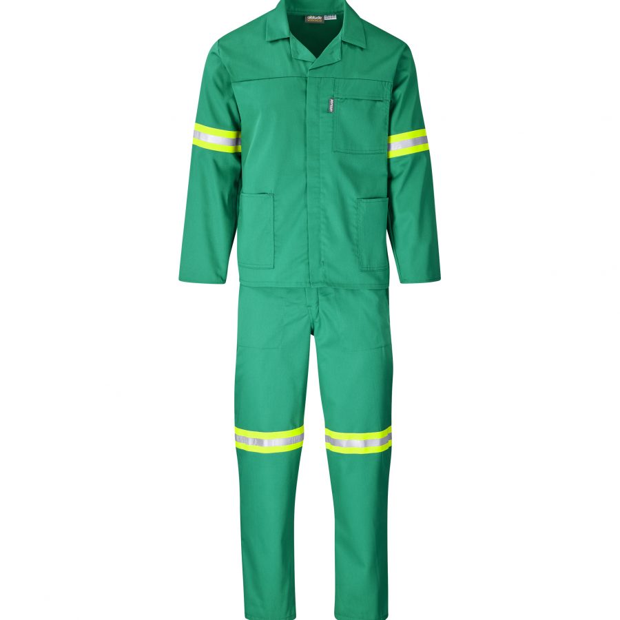 Polycotton Conti Suit – Reflective Arms & Legs – Yellow Tape - Image 3