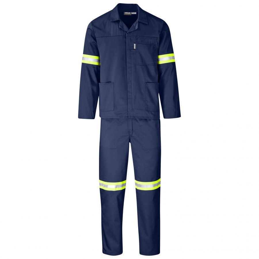 Polycotton Conti Suit – Reflective Arms & Legs – Yellow Tape - Image 6