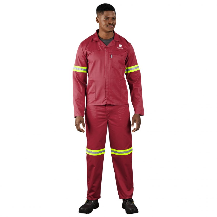 Polycotton Conti Suit – Reflective Arms & Legs – Yellow Tape - Image 8